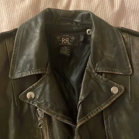 COPY - Most amazing RRL leather shrunken biker jacket xs